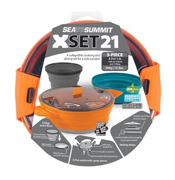 סט סיר וכלי אוכל מתקפל X-Set 21 Cookset